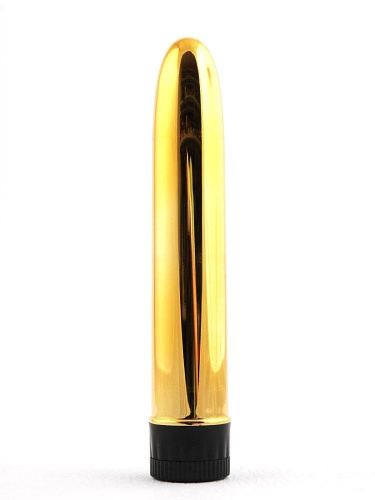 Seven Creations Total Gold - Пластиковый вибратор, 11.5х2.5см, (золотой)