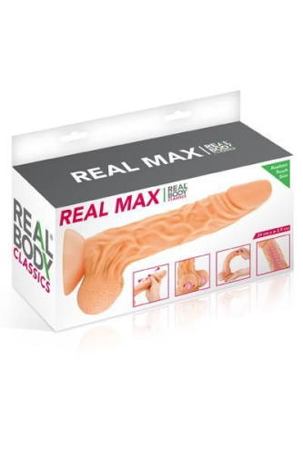 Real Body Real Max - фаллоимитатор с подвижной крайней плотью, 17х4,3 см.