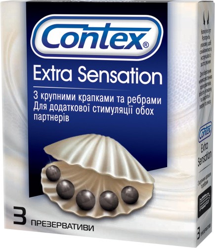 Contex Extra Sensation - Рельефные презервативы, 3 шт - sex-shop.ua