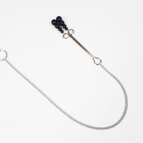 Art of Sex - Nipple and clit clamps black Pearl - Зажимы для сосков и клитора с чёрными бусинами - sex-shop.ua