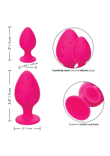 CalExotics Cheeky Buttplug - Набор анальных пробок, 9х5 см, 5х3,25 см