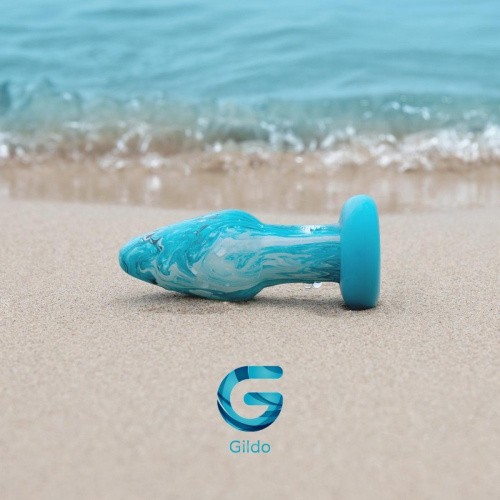 Gildo - Ocean Curl Glass Butt plug - Стеклянная анальная пробка, 11,1х5 см (голубой) - sex-shop.ua