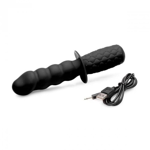 The Handler 10x Silicone Vibrating Thruster - анальный вибратор с рукоятью, 19х3.5 см. - sex-shop.ua