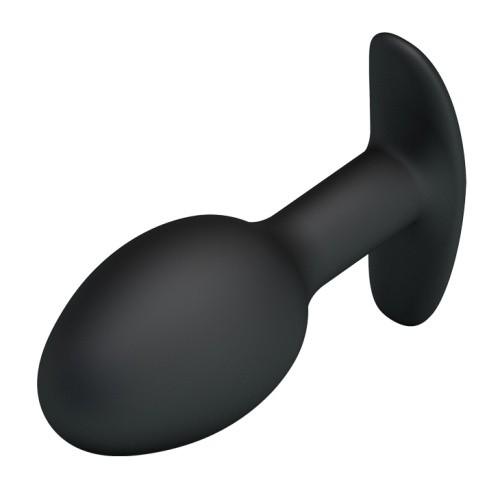 Pretty Love Silicone Anal Plug Black - Анальна пробка із зміщеним центром ваги, 8.4х3.2 см (чорний)