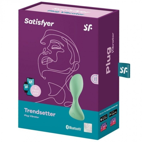 Satisfyer Trendsetter - Анальная смарт-пробка, 11.2х5 см (зелёная) - sex-shop.ua