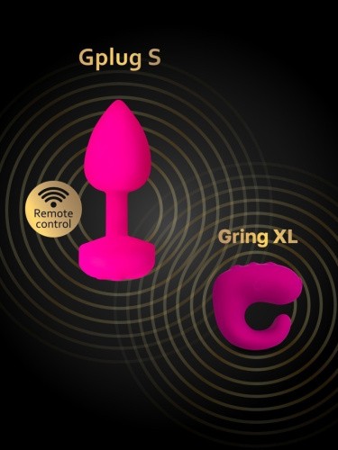 Gvibe Gplug S - Маленькая дизайнерская анальная пробка с вибрацией, 8х2.8 см (розовый) - sex-shop.ua