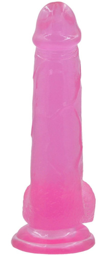 LoveToy Jelly Studs Crystal Dildo, Large - Фалоімітатор з мошонкою, 20 см (рожевий) - купити в Україні | Секс шоп SEX-SHOP.ua