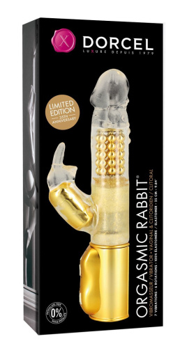 Dorcel Orgasmic Rabbit Gold - вибратор-кролик с жемчужным массажем, 25х3.8 см (золотистый) - sex-shop.ua