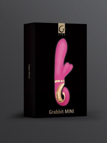Gvibe Grabbit Mini - Уменьшенный вибратор для клитора и точки G с тремя моторами, 12.5х3.2 см (розовый) - sex-shop.ua