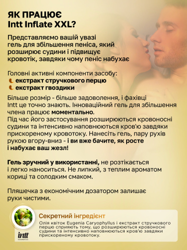 Гель для збільшення пеніса Intt Inflate XXL, 15 мл - купити в Україні | Секс шоп SEX-SHOP.ua