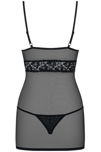 Облягаюча прозора сорочка Obsessive 812-CHE-1 (Чорний, S / M) - купити в Україні | Секс шоп SEX-SHOP.ua