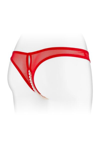 Fashion Secret Sophie Red - трусики с жемчугом и доступом, S-L (красные) - sex-shop.ua