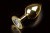 Пікантні Штучки - Велика золотиста анальна пробка з заокругленим кінчиком, 9х4 см (діамант)