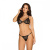 Obsessive Pantheria 2-pcs set black - Сексуальный леопардовый комплект, L/XL