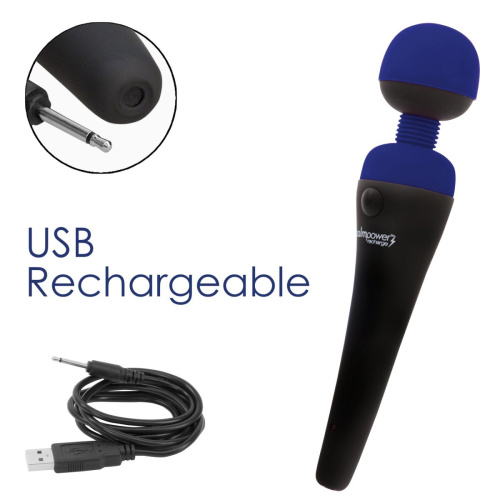 PalmPower Recharge - Вибромассажер, 18,7 см (синий)
