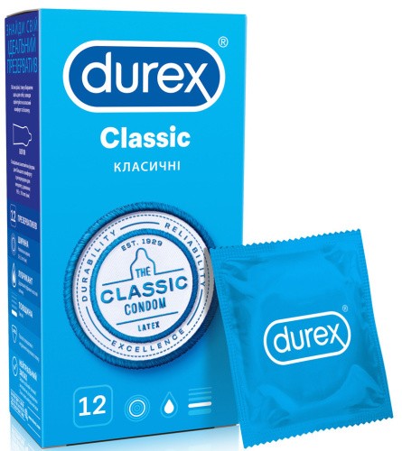 Durex №12 Classic - Класичні презервативи, 12 шт