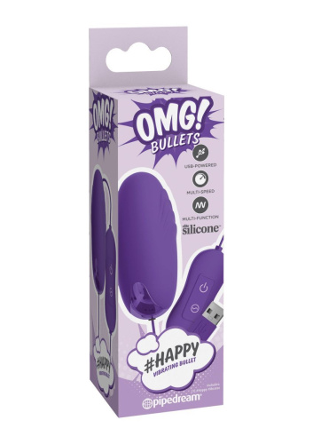 Pipedream - OMG Happy Vibrating Bullet - Виброяйцо, 8х4 см