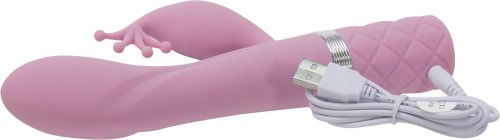 Pillow Talk Kinky Pink- роскошный вибратор-кролик с кристаллом Сваровски, 21 см (розовый)