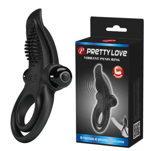 LyBaile Pretty Love Vibro Penis Ring Black – Эрекционное кольцо, 11,3х5,6 см (черный)