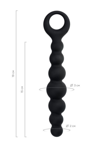 Toyfa Popo Pleasure Anal Beads Black - анальная цепочка, 15х3 см (черный)