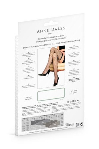 Anne De Ales Stella T4 - Классические чулки в сетку, XL (чёрные) - sex-shop.ua