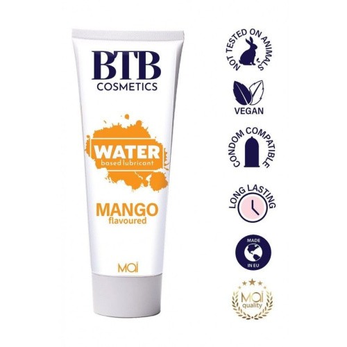 BTB Flavored Mango - Лубрикант на водній основі з ароматом манго, 100 мл