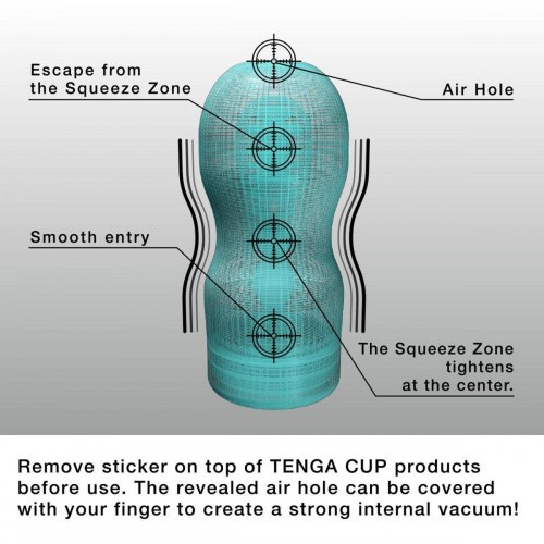 Tenga Deep Throat Cup Cool Edition - Мастурбатор з лубрикантом, що охолоджує (глибока глотка), 18х7.5 см