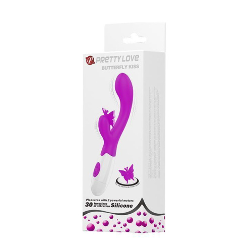 LyBaile Pretty Love Butterfly Kiss Vibrator - вибратор кролик с бабочкой и 30 режимами, 19.9х3.1 см (фиолетовый)