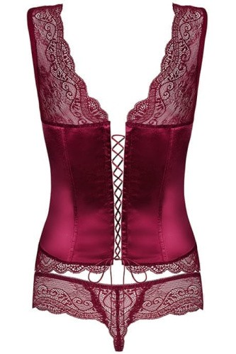Obsessive Miamor corset UA79160 - Комплект, S/M, (бордовый)