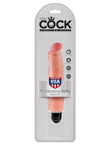 Pipedream King Cock 7 Vibr Stiffy Flesh - Вибромассажер, 21,6х4,4 см