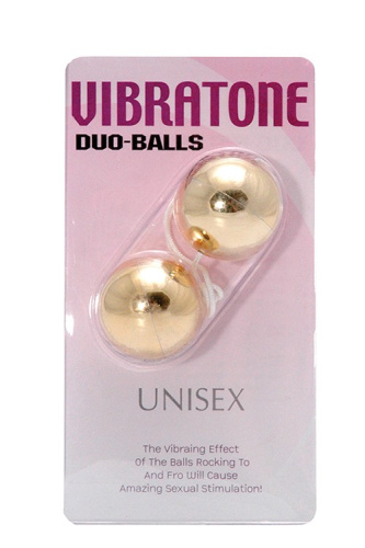 Vibratone Unisex Duo Balls - Вагинальные шарики, 3,5 см (золотистый) - sex-shop.ua