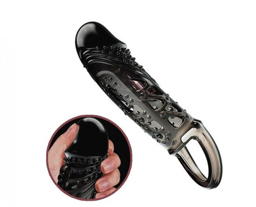 LyBaile - Pretty Love Cecelia Vibro Penis Sleeve - Насадка на член, +2.5 см (чёрный)