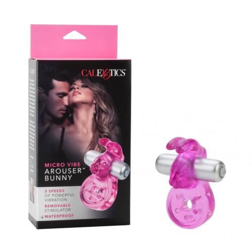 CalExotics Micro Vibe Arouser Bunny - виброкольцо,7х1 см (розовый)
