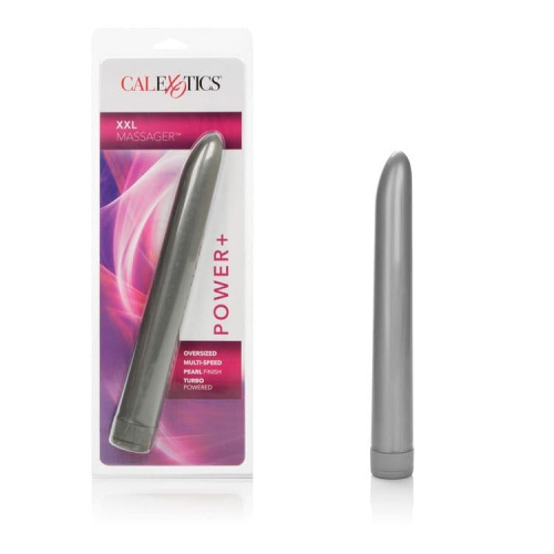 California Exotic Novelties Massager Platinum - Большой пластиковый вибратор XXL, 25х4 см (серебристый)