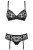 Obsessive Letica set - эротический комплект белья, S/M (чёрный)