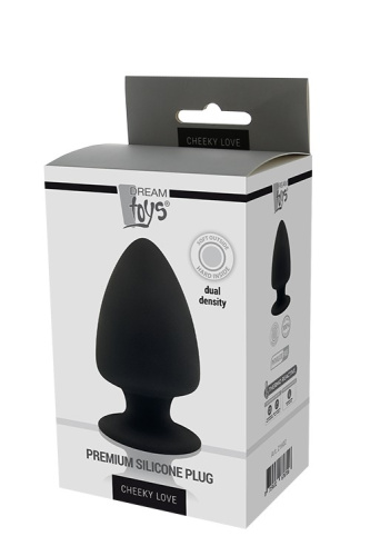 Cheeky Love Premium Silicone Plug M - Анальная пробка, 11 см (черный)