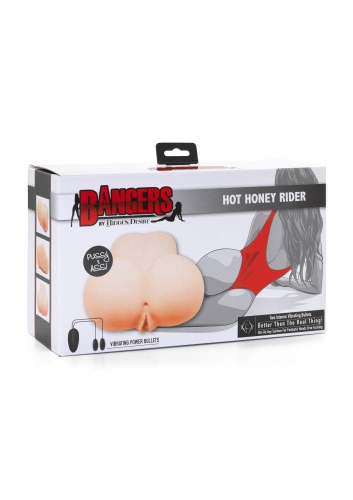 Bangers Hot Honey Rider - реалістична попка з 2 отворами і вібрацією, (тілесний)