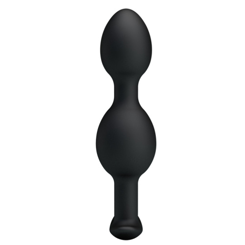 Pretty Love silicone Anal balls - Анальная пробка со смещенным центром тяжести, 12.5х2.3-3.3 см (чёрная) - sex-shop.ua