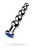 Toyfa Metal - Большая серебристая анальная пробка ёлочка с камнем, 12.5х3.4 см (синий)