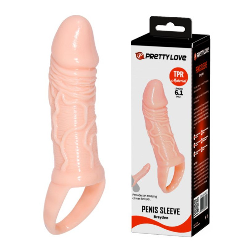 Насадка на пеніс Pretty Love Breyden Penis Sleeve Flesh - купити в Україні | Секс шоп SEX-SHOP.ua