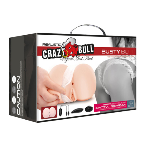 Crazy Bull Busrty Butt Masturbator Vagina and Anal - Мастурбатор с вибрацией, 16,6 см (телесный) - sex-shop.ua