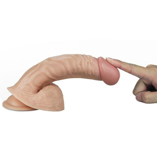 LoveToy Real Extreme Dildo - Реалистичный фаллос на присоске, 18х4 см (телесный)