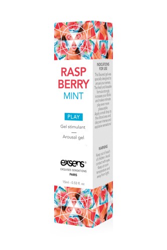 EXSENS Kissable Raspberry Mint - Стимулирующий гель для клитора или оральных ласк,15 мл (клубника) - sex-shop.ua