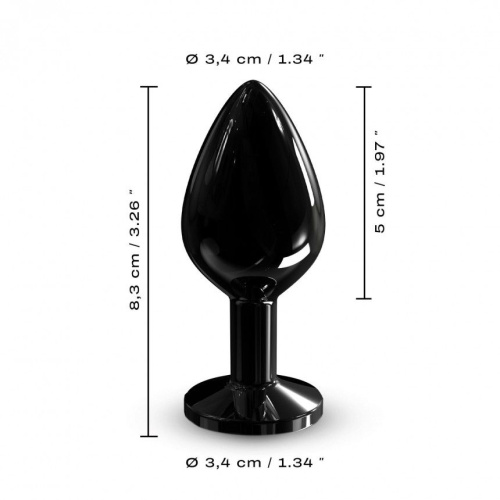 Dorcel - Diamond Plug - Металлическая анальная пробка с украшением в виде кристалла (чёрная) М - sex-shop.ua
