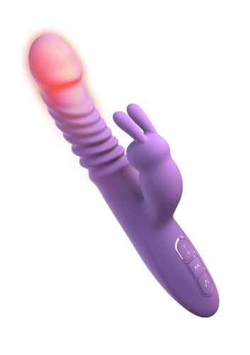 Fantasy For Her Her Thrusting Silicone Rabbit - вибратор кролик с подогревом, толчками и вибрацией, 13.3х3.6 см