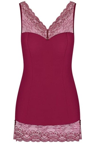 Obsessive Miamor chemise UA79168-Комплект, S/ M, (вишневий) - купити в Україні | Секс шоп SEX-SHOP.ua