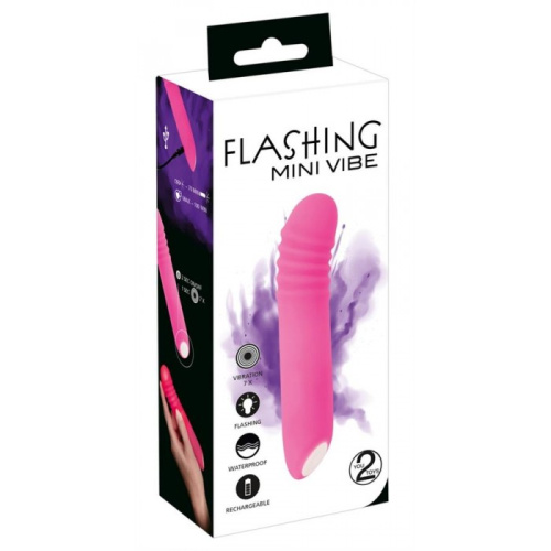 Orion - Flashing Mini Vibe Pink - Вібратор з підсвічуванням, 15х3.1 см