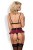 Obsessive 845-SEG-5 set - эротический комплект с кружевом и поясом для чулок, S/M (вишневый)