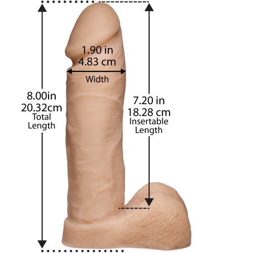 Doc Johnson Platinum Truskyn - The Tru Ride 8 Inch - фалоімітатор, 20.3х 4.8 см (тілесний) - купити в Україні | Секс шоп SEX-SHOP.ua