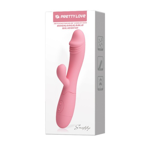 Pretty Love Snappy Vibrator Flesh - перезаряжаемый вибратор-кролик, 19.5х3.2 см (розовый)